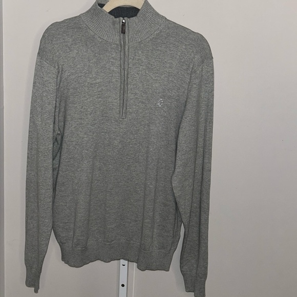 IZOD 1/4 Zip Pullover Grey Sweater Size Medium - Picture 3 of 9